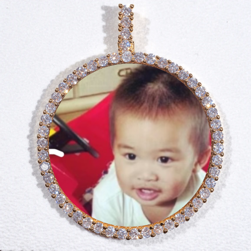 LARGE 3D CIRCLE CUSTOM PICTURE PENDANT