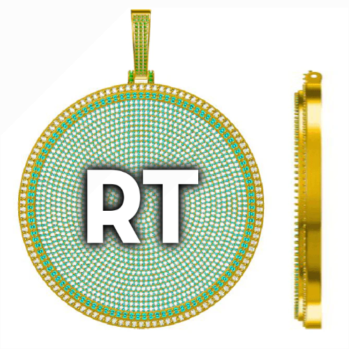 CUSTOM LETTER NECKLACE 3D BIG DISC