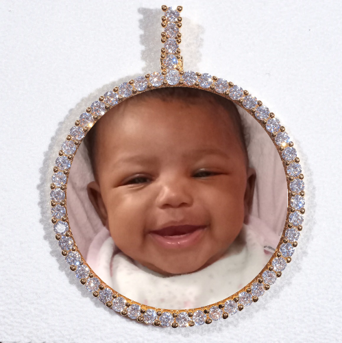 LARGE 3D CIRCLE CUSTOM PICTURE PENDANT