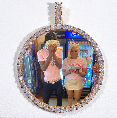 LARGE 3D CIRCLE CUSTOM PICTURE PENDANT