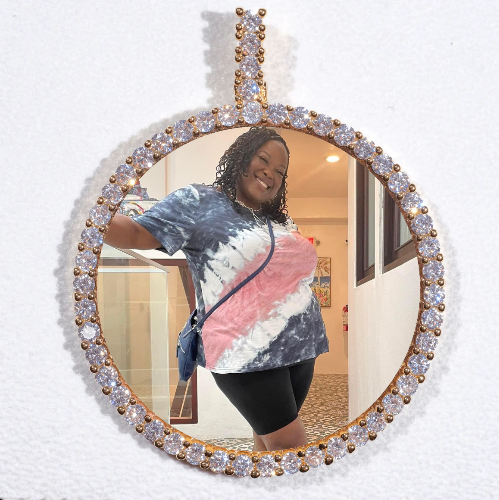 LARGE 3D CIRCLE CUSTOM PICTURE PENDANT