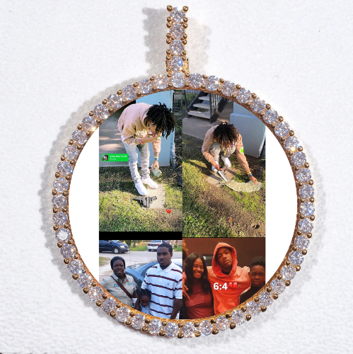 LARGE 3D CIRCLE CUSTOM PICTURE PENDANT