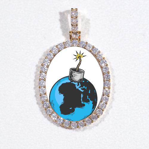 3D Oval Custom Picture Pendant