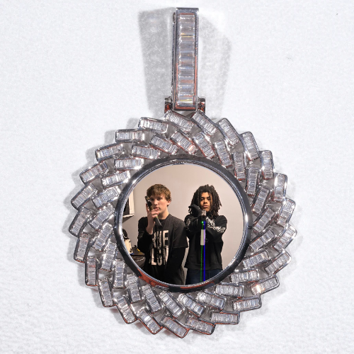 Large 3D Baguette Custom Picture Pendant