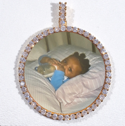 LARGE 3D CIRCLE CUSTOM PICTURE PENDANT