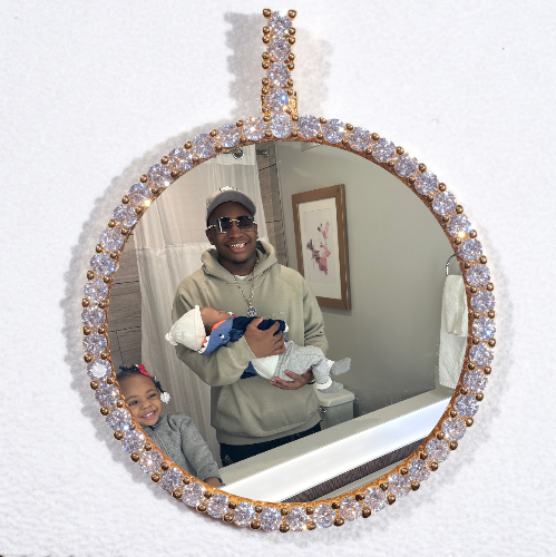 LARGE 3D CIRCLE CUSTOM PICTURE PENDANT
