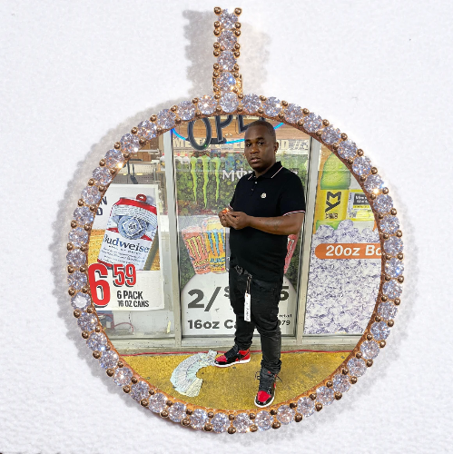 LARGE 3D CIRCLE CUSTOM PICTURE PENDANT