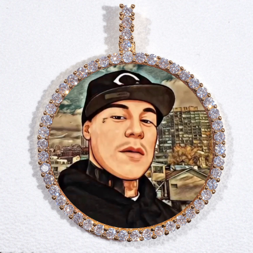 LARGE 3D CIRCLE CUSTOM PICTURE PENDANT