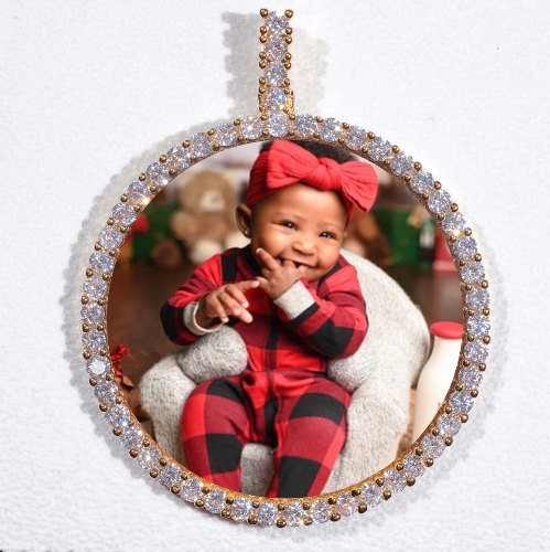 LARGE 3D CIRCLE CUSTOM PICTURE PENDANT