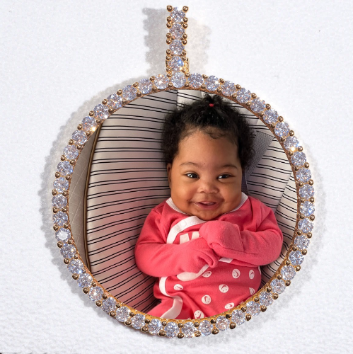 LARGE 3D CIRCLE CUSTOM PICTURE PENDANT