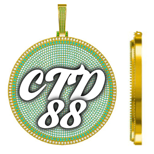 CUSTOM LETTER NECKLACE 3D BIG DISC