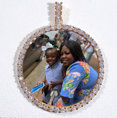 LARGE 3D CIRCLE CUSTOM PICTURE PENDANT