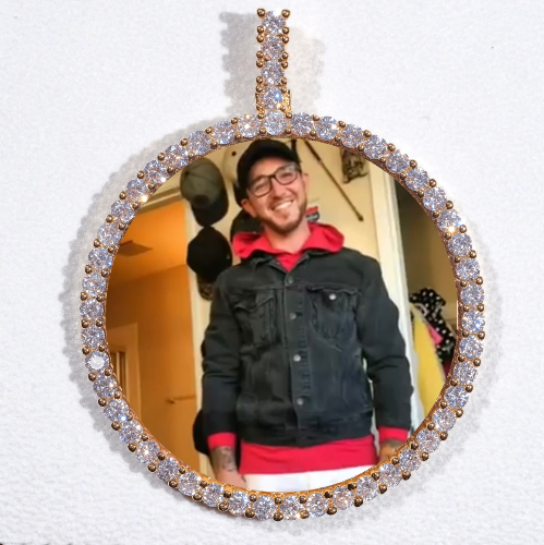 LARGE 3D CIRCLE CUSTOM PICTURE PENDANT