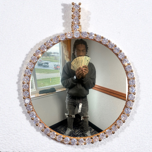 LARGE 3D CIRCLE CUSTOM PICTURE PENDANT