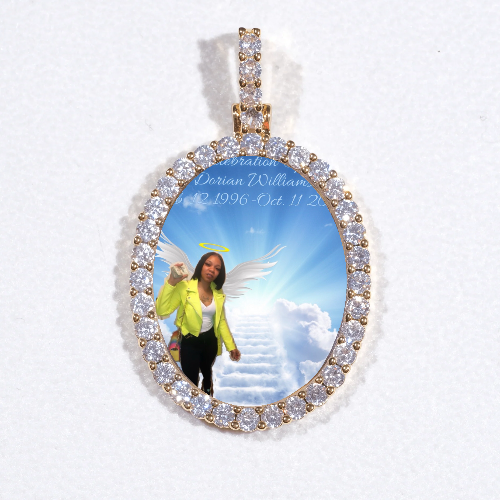 3D Oval Custom Picture Pendant