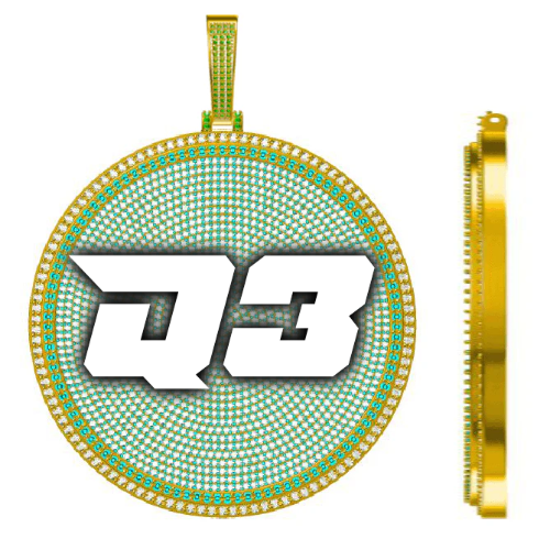 CUSTOM LETTER NECKLACE 3D BIG DISC