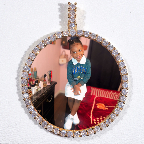 LARGE 3D CIRCLE CUSTOM PICTURE PENDANT