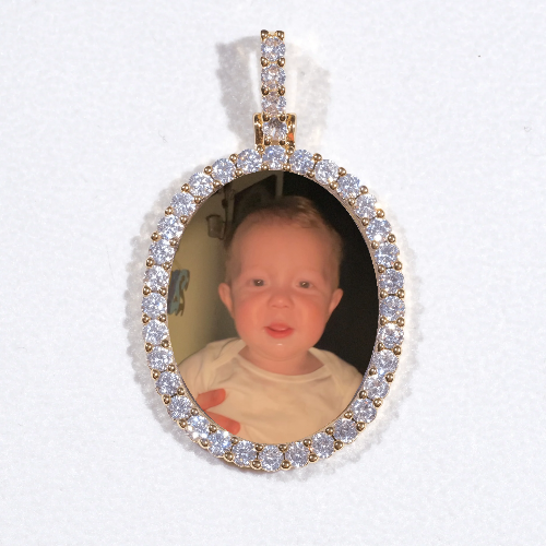 3D Oval Custom Picture Pendant
