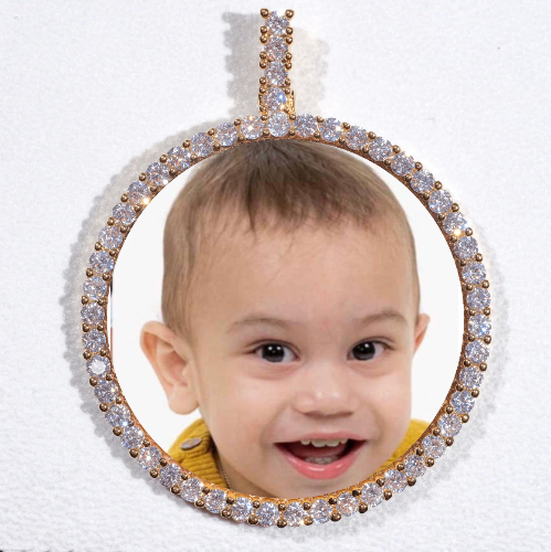 LARGE 3D CIRCLE CUSTOM PICTURE PENDANT