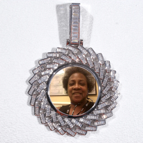 Large 3D Baguette Custom Picture Pendant