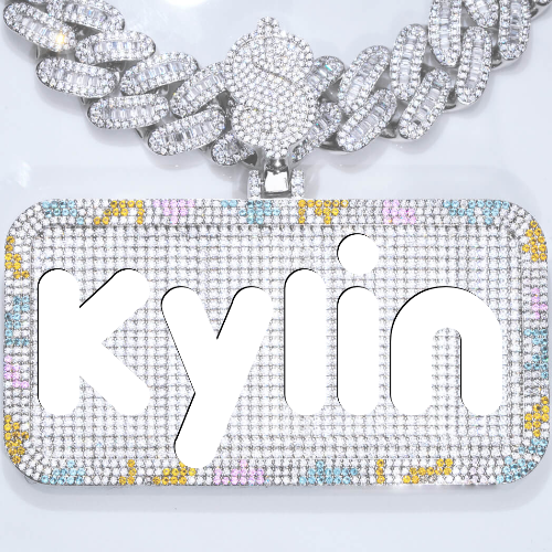 CUSTOM LETTER NECKLACE 3D COLORFUL SQUARE
