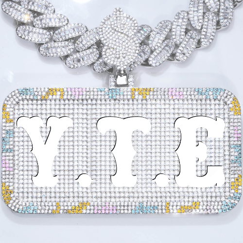 CUSTOM LETTER NECKLACE 3D COLORFUL SQUARE