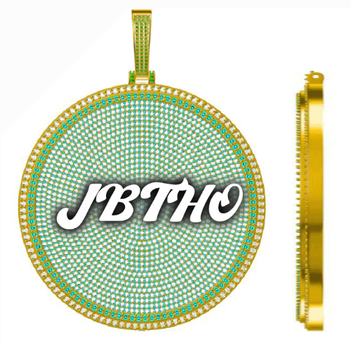 CUSTOM LETTER NECKLACE 3D BIG DISC