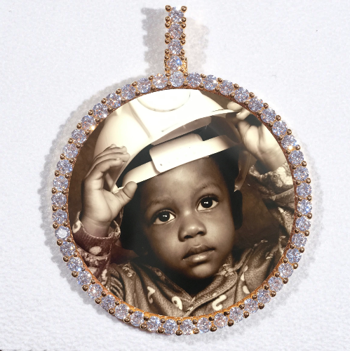 LARGE 3D CIRCLE CUSTOM PICTURE PENDANT