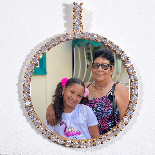LARGE 3D CIRCLE CUSTOM PICTURE PENDANT