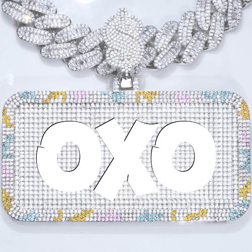CUSTOM LETTER NECKLACE 3D COLORFUL SQUARE
