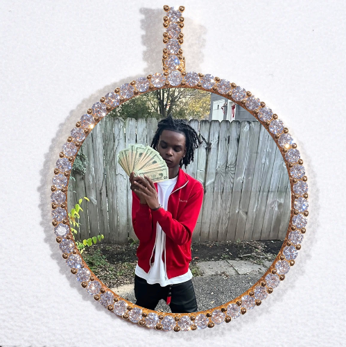 LARGE 3D CIRCLE CUSTOM PICTURE PENDANT