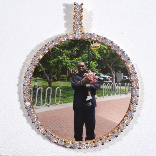 LARGE 3D CIRCLE CUSTOM PICTURE PENDANT