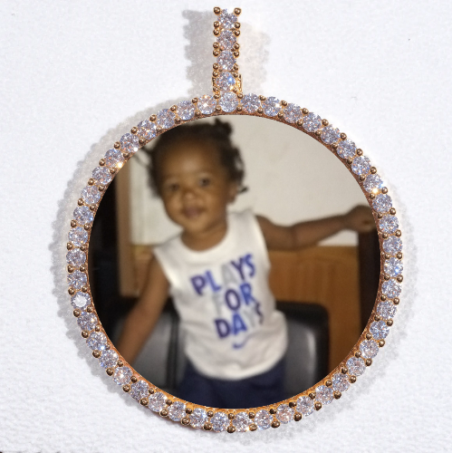 LARGE 3D CIRCLE CUSTOM PICTURE PENDANT