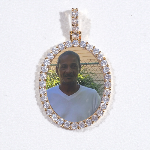 3D Oval Custom Picture Pendant