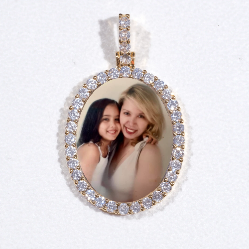 3D Oval Custom Picture Pendant