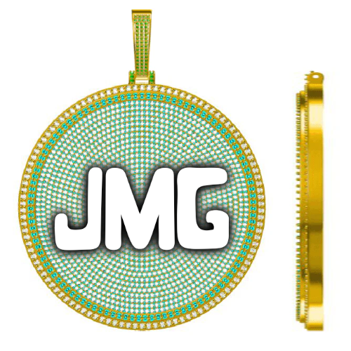 CUSTOM LETTER NECKLACE 3D BIG DISC