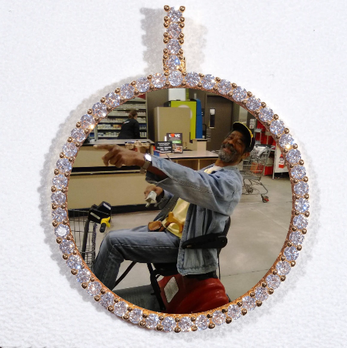 LARGE 3D CIRCLE CUSTOM PICTURE PENDANT
