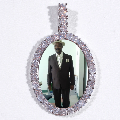 Large 3D Oval Custom Picture Pendant