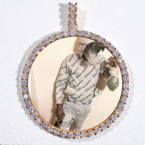 LARGE 3D CIRCLE CUSTOM PICTURE PENDANT