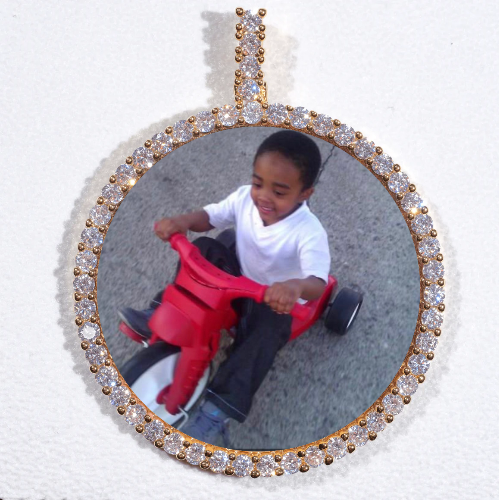LARGE 3D CIRCLE CUSTOM PICTURE PENDANT
