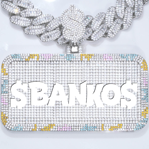 CUSTOM LETTER NECKLACE 3D COLORFUL SQUARE