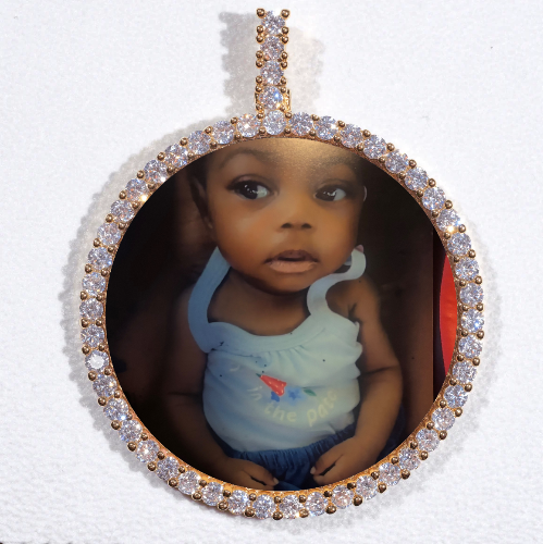 LARGE 3D CIRCLE CUSTOM PICTURE PENDANT