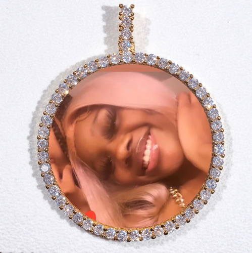 LARGE 3D CIRCLE CUSTOM PICTURE PENDANT