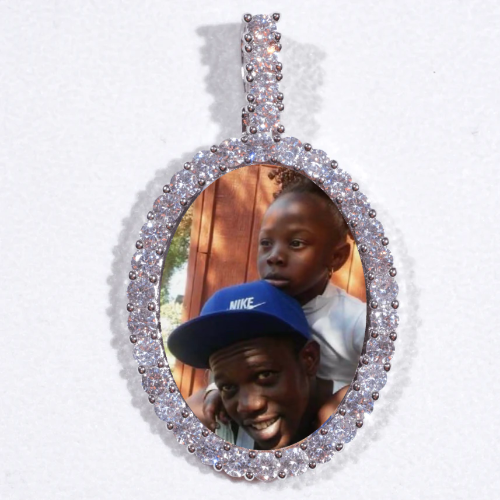 Large 3D Oval Custom Picture Pendant