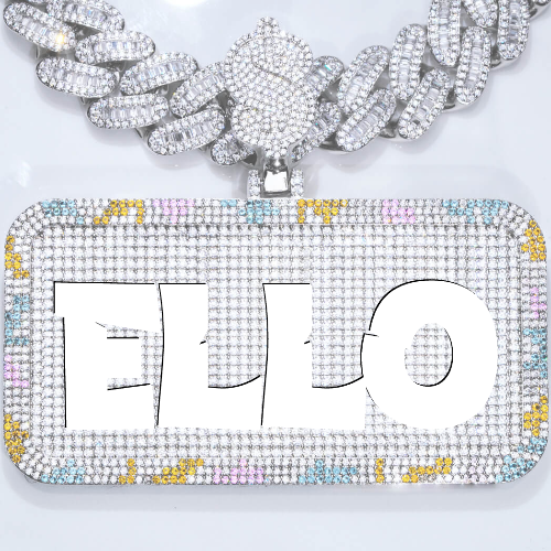 CUSTOM LETTER NECKLACE 3D COLORFUL SQUARE