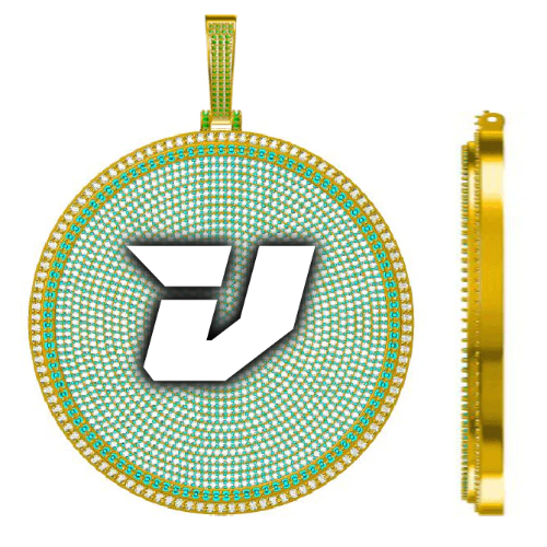 CUSTOM LETTER NECKLACE 3D BIG DISC