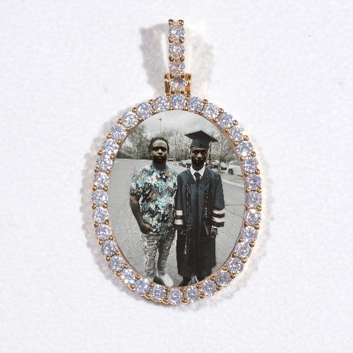 3D Oval Custom Picture Pendant