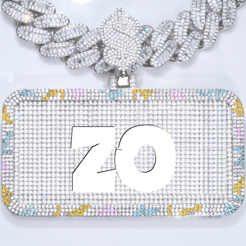 CUSTOM LETTER NECKLACE 3D COLORFUL SQUARE