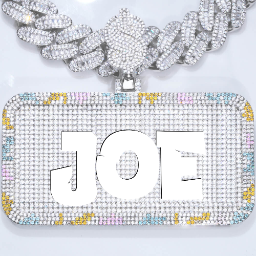 CUSTOM LETTER NECKLACE 3D COLORFUL SQUARE