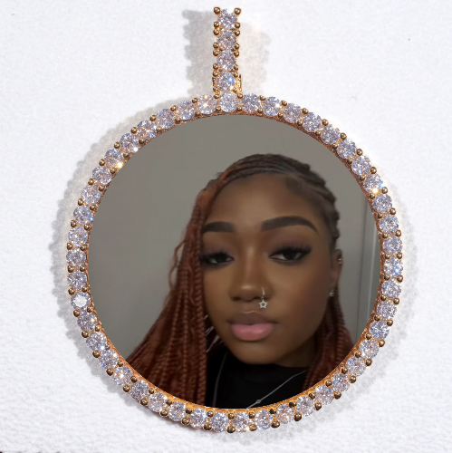 LARGE 3D CIRCLE CUSTOM PICTURE PENDANT